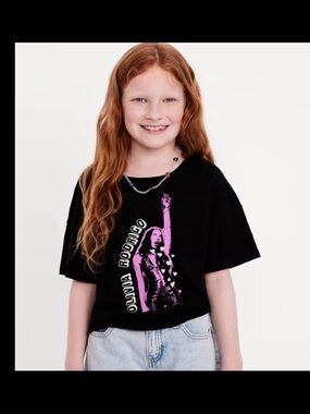 NWT Olivia Rodrigo Black Graphic Crop Tee Girls Size Small (6/7)